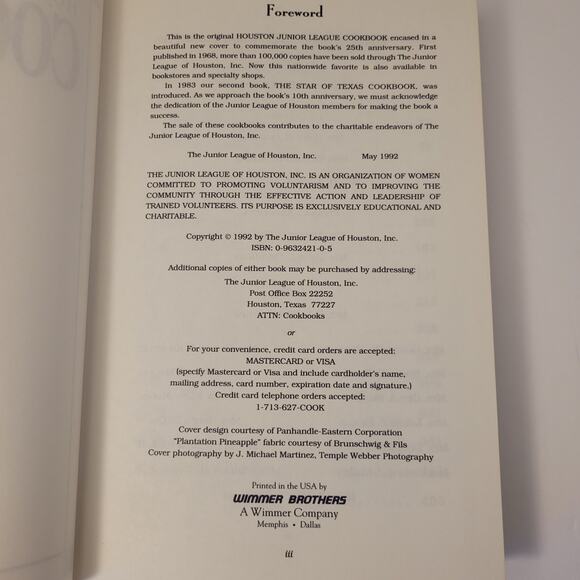 Vintage Junior League Of Houston Cookbook 1992 Hardback Pre-Owned No Dust Cover - Picture 8 of 10